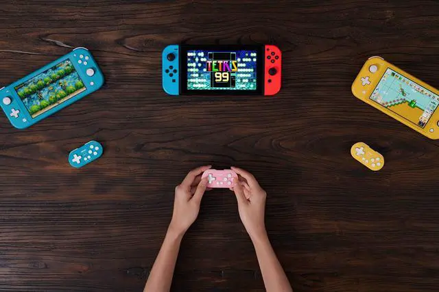Alt view image 3 of 7 - Nargos 8Bitdo Zero 2 Bluetooth Key Chain Sized Mini Controller for Nintendo Switch, Windows, Android and macOS (Yellow Edition)
