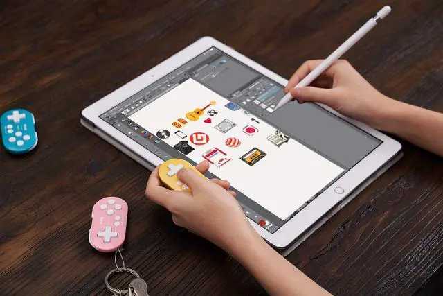 Alt view image 5 of 7 - Nargos 8Bitdo Zero 2 Bluetooth Key Chain Sized Mini Controller for Nintendo Switch, Windows, Android and macOS (Yellow Edition)