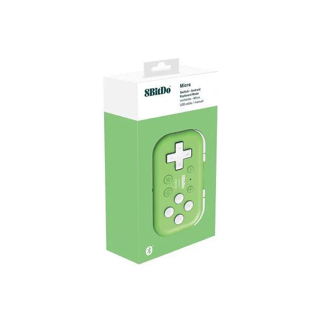 Alt view image 5 of 7 - 8Bitdo Micro Bluetooth Gamepad Pocket-sized Mini Controller for Switch, Android, and Raspberry Pi, Supports Keyboard Mode (Green)