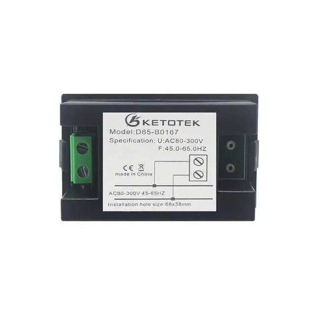 Alt view image 5 of 7 - KETOTEK Digital AC Voltmeter Panel Mounting Meter AC80-300V Frequency Counter 45.0-65.0 HZ LED Display Voltage Volt Frequency Meter Tester Gauge