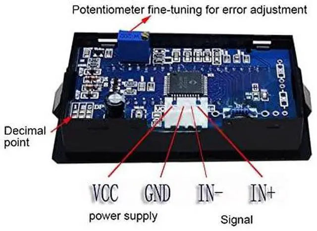 Alt view image 4 of 5 - Taidacent Ohm Meter Resistance Tester Ohmmeter Digital DC Resistance Measuring Instrument Fixture Resistance Measure Panel Meter (200 Ohm, DC12V with Cover)