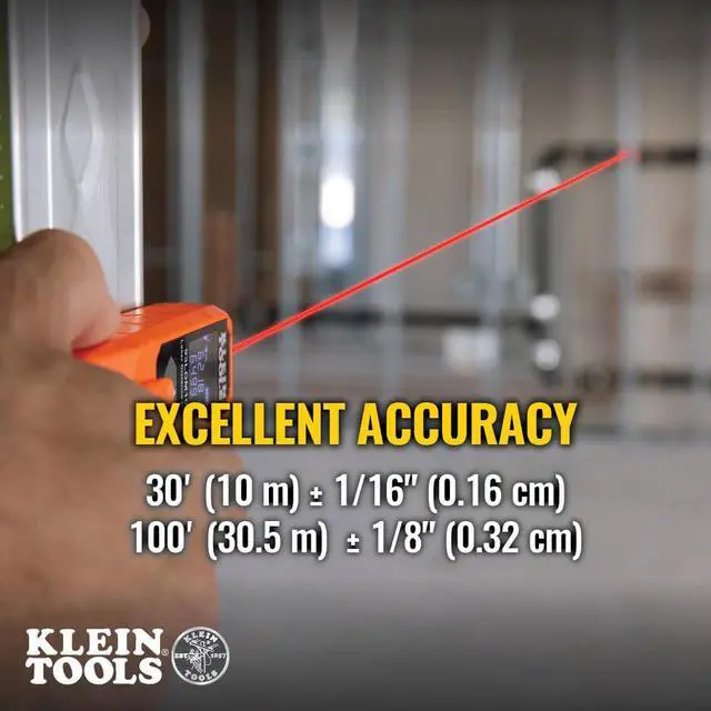 Alt view image 4 of 7 - Klein Tools Laser Distance Measure, Measures in Feet, Inches, Meters