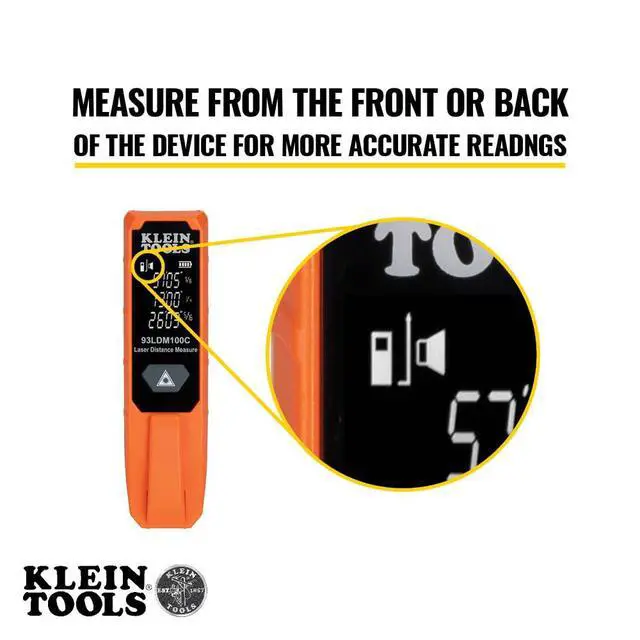Alt view image 3 of 7 - Klein Tools Laser Distance Measure, Measures in Feet, Inches, Meters