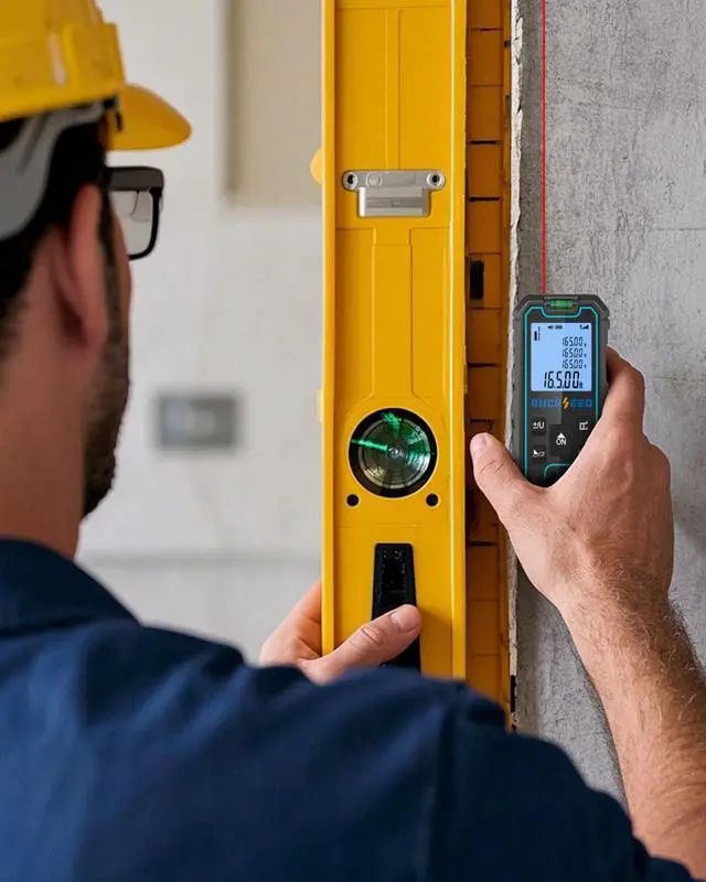 Alt view image 7 of 7 - Laser Measure 165 Feet, RockSeed Portable Laser Distance Meter, Digital Distance Measurement with 2 Bubble Levels, Laser Distance Measure with 5 Units Conversion (Red Laser 165ft)