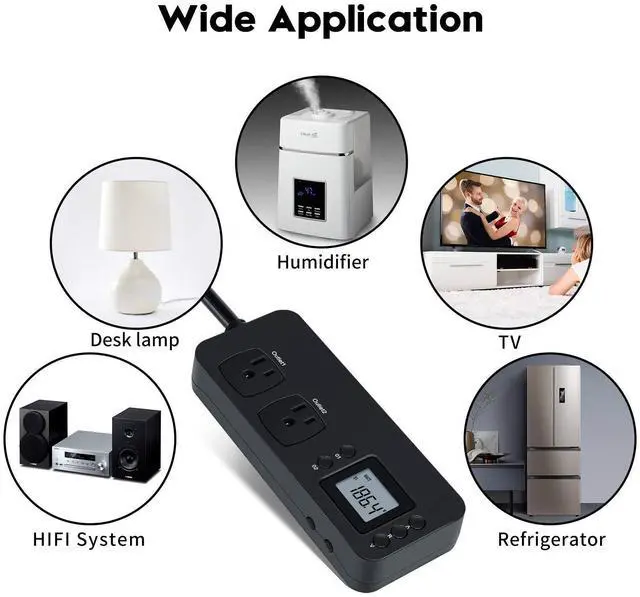 Alt view image 6 of 7 - Electricity Usage Monitor, Briidea Power Consumption Watt Voltage Amp Meter Tester with 2 Outlets Electricity Analyzer Monitoring Device for Energy Saving