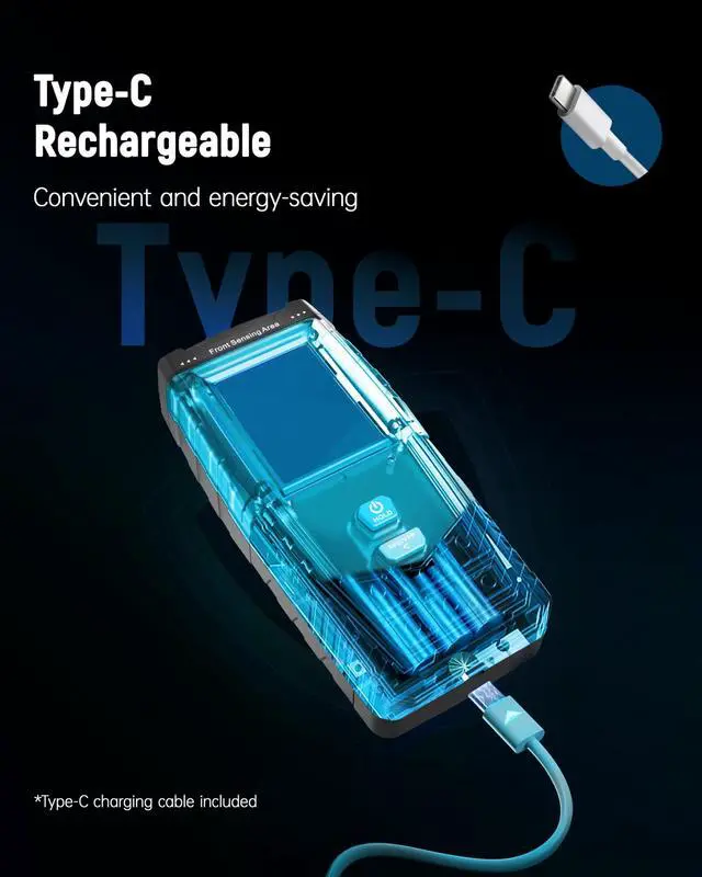 Alt view image 4 of 7 - ERICKHILL EMF Meter, Detects Electric and Magnetic Fields, Handheld Digital EMF Detector with LCD Display, Sound-Light Alarm, Rechargeable Battery for Home, Office, and Appliances (Blue)