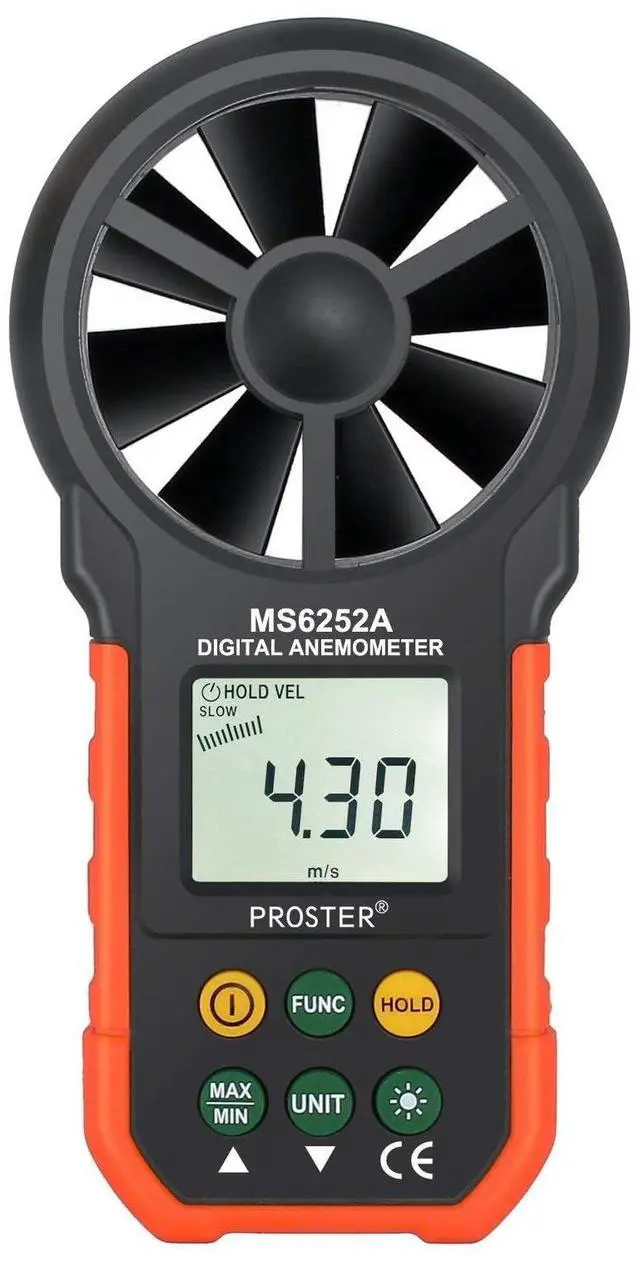Main image of Proster Handheld Digital Anemometer - Portable Wind Speed Meter CFM Meter Wind Gauge Air Volume Measure with LCD Backlight for Outdoors Sailing Surfing Fishing