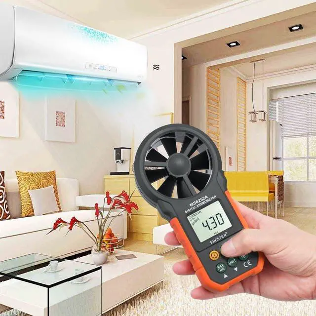 Alt view image 5 of 6 - Proster Handheld Digital Anemometer - Portable Wind Speed Meter CFM Meter Wind Gauge Air Volume Measure with LCD Backlight for Outdoors Sailing Surfing Fishing