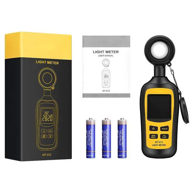 Alt view image 7 of 7 - Light Meter Digital Illuminance Meter Handheld Ambient Temperature Measurer, Range up to 200,000 Lux, Luxmeter with 4 Digit Color LCD Screen