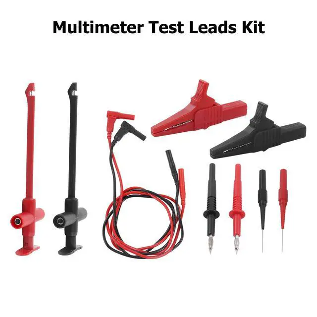 Alt view image 3 of 7 - Banana Plug Multimeter Test Lead Kit, Eectrical Alligator Clips Probe Test Kit,19A JT80011 Crocodile Clip Puncture Probe Wire Piercing Probe Clip Multimeter Accessories for Electronic Repair