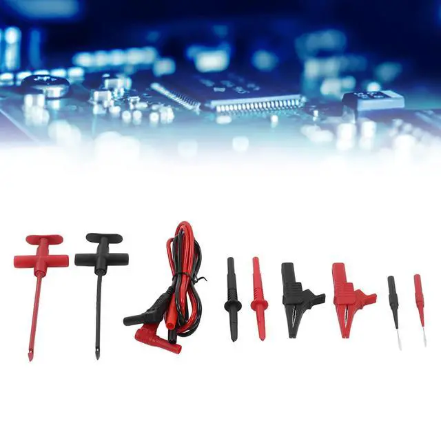 Alt view image 5 of 7 - Banana Plug Multimeter Test Lead Kit, Eectrical Alligator Clips Probe Test Kit,19A JT80011 Crocodile Clip Puncture Probe Wire Piercing Probe Clip Multimeter Accessories for Electronic Repair