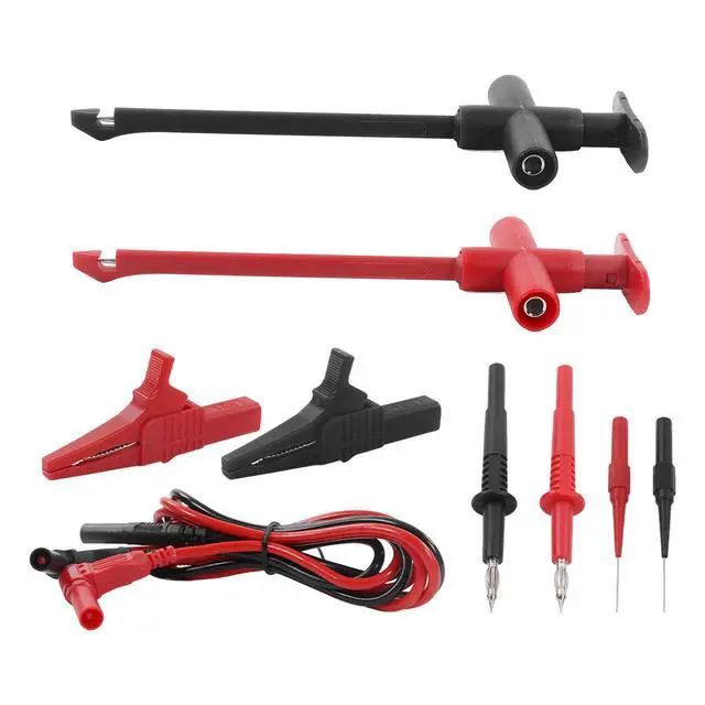 Alt view image 7 of 7 - Banana Plug Multimeter Test Lead Kit, Eectrical Alligator Clips Probe Test Kit,19A JT80011 Crocodile Clip Puncture Probe Wire Piercing Probe Clip Multimeter Accessories for Electronic Repair