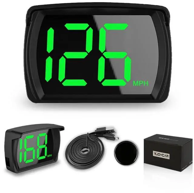 Main image of VJOYCAR New Speedometer HUD GPS Digital Speed Meter MPH Speedo Head Up Display for Cars Trucks, USB Cable Plug & Play (G20-Only Green)