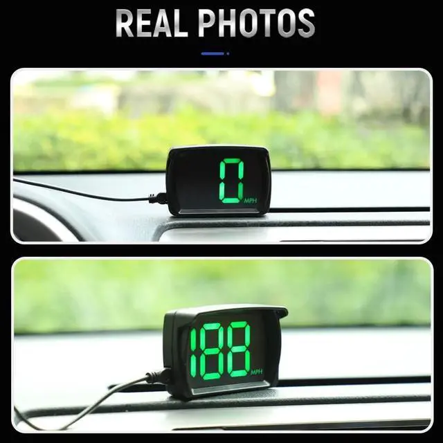 Alt view image 6 of 7 - VJOYCAR New Speedometer HUD GPS Digital Speed Meter MPH Speedo Head Up Display for Cars Trucks, USB Cable Plug & Play (G20-Only Green)