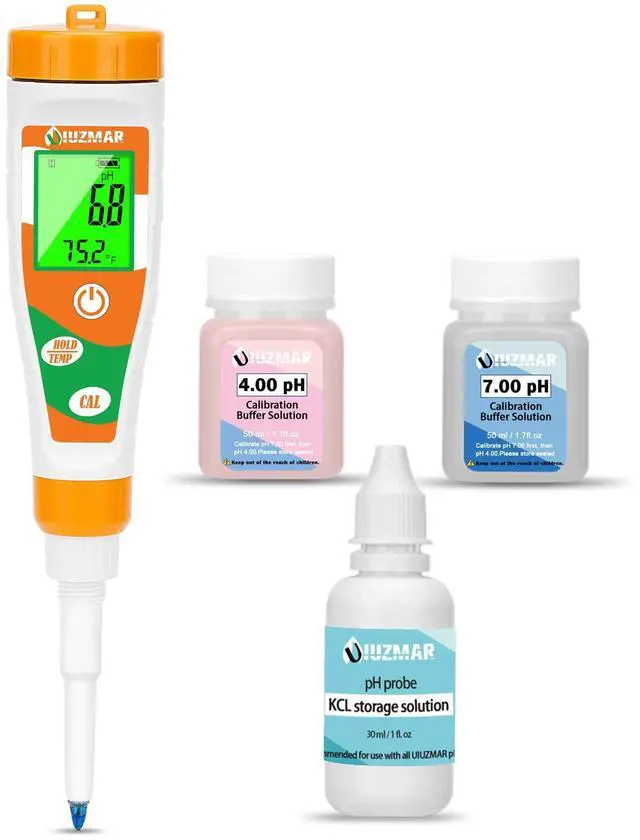 Main image of UIUZMAR pH Tester for Food Digital pH Meter for Sourdough Starter and Dough Spear Sensor Food pH Kit Works for Fermented Sausages Cheese Sushi Rice Canned Jam Soapmaking and Other Solid Semi-Solid