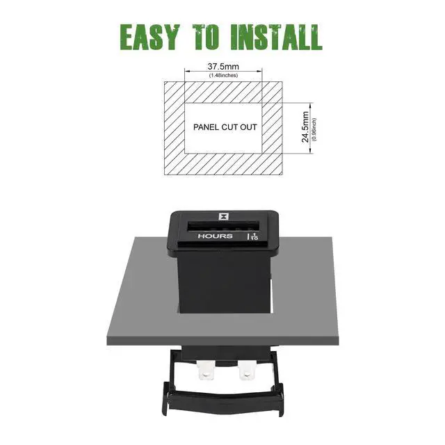 Alt view image 5 of 7 - YOOREAL AC 110V-250V Mechanical Hour Meter No Battery for Engine Generator Boat Motorcross Motor Truck Inverter Boat RV Zero Lawn Mower Snow Blower