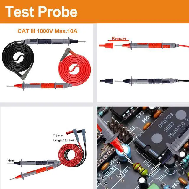 Alt view image 4 of 6 - Makeronics 12-in-1 Multimeter Test Lead Kit with with Magnet Hanger Kit and Soft Case for Electronic Specialties Automotive Multimeter Voltmeter Clamp Meter | 4 PCS Non-Destructive Back Probes