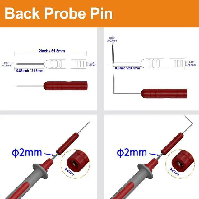 Alt view image 5 of 6 - Makeronics 12-in-1 Multimeter Test Lead Kit with with Magnet Hanger Kit and Soft Case for Electronic Specialties Automotive Multimeter Voltmeter Clamp Meter | 4 PCS Non-Destructive Back Probes