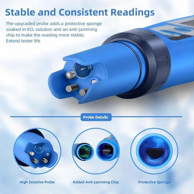 Alt view image 2 of 6 - YINMIK pH Salt Meter 5 in 1 pH TDS EC Salinity Tester for Pool Spa Aquarium Hydroponic Saltwater Digital pH and PPM Tester for Household Drinking Water Hot Tub Home Brewing Fish Tank