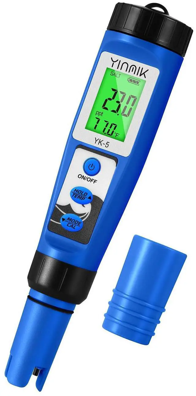 Main image of YINMIK pH Salt Meter 5 in 1 pH TDS EC Salinity Tester for Pool Spa Aquarium Hydroponic Saltwater Digital pH and PPM Tester for Household Drinking Water Hot Tub Home Brewing Fish Tank