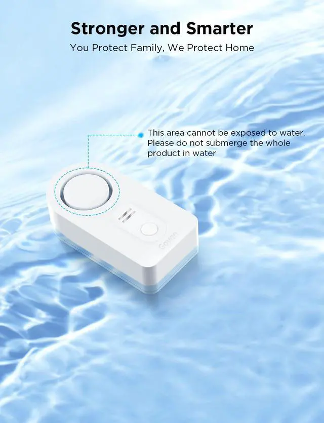 Alt view image 7 of 7 - Govee WiFi Water Sensor 2 Pack, Smart Water Leak Detector, 100dB Adjustable Alarm Suit for Home and Basement, Water Leak Alert with Email & APP Push (Only Support 2.4G Wi-Fi)