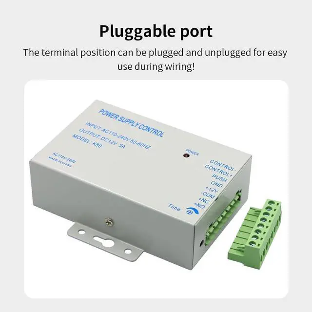 Alt view image 4 of 7 - 12V K80 Power Supply Controller Input True 3A/5A AC110V-240V Output DC for Door Access Control System,Electric Strike Lock, Bolt Lock, Magnetic Lock, Power Supply Controller (K80-3A)
