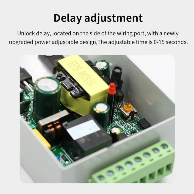 Alt view image 5 of 7 - 12V K80 Power Supply Controller Input True 3A/5A AC110V-240V Output DC for Door Access Control System,Electric Strike Lock, Bolt Lock, Magnetic Lock, Power Supply Controller (K80-3A)