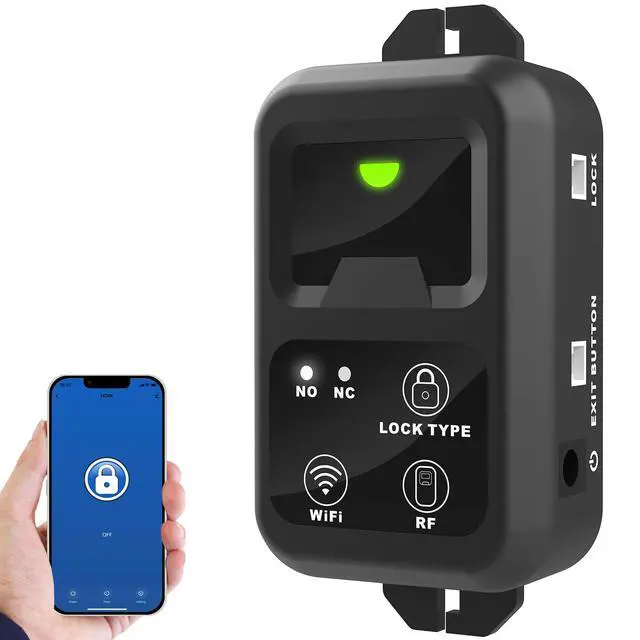 Alt view image 2 of 7 - UHPPOTE 2.4GHz WiFi Electric Stike Access Control Door Lock Kit System with Remote Control and Smartphone app Access