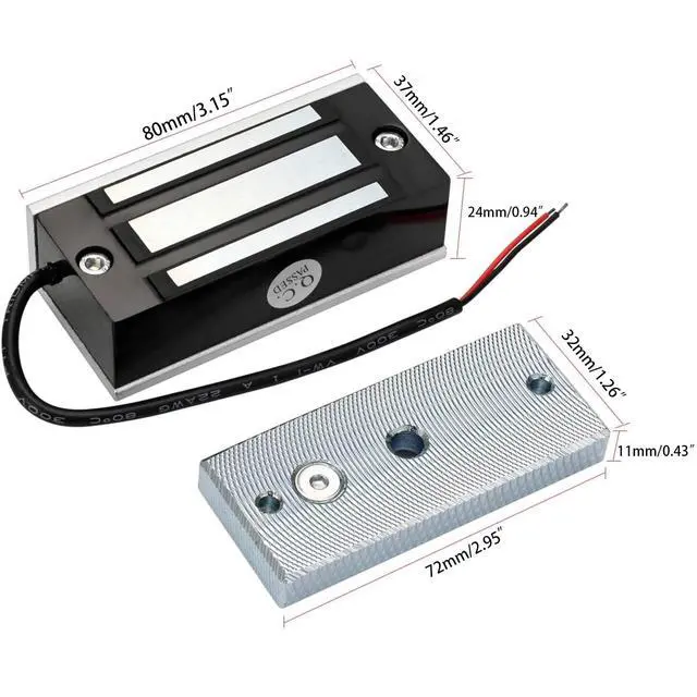 Alt view image 2 of 4 - Electromagnetic Lock 130LBS 60KG Holding Force Electric Magnetic Door Lock 12V Fail Safe NC Mode for Access Control System