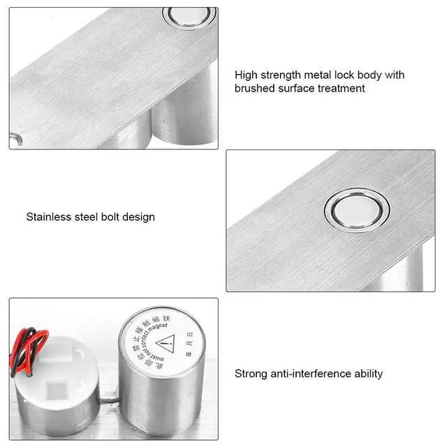 Alt view image 3 of 7 - Mini Electric Drop Bolt Lock, DC12V 2-Wire Mini Electric Mortise Lock Door Security Access Control System Door Lock