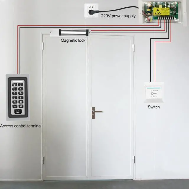 Alt view image 6 of 7 - IDEAFix 600LBs/280KG Electromagnetic Lock Access Control Security Door Lock for Single Door, 12V DC Power, for Outswing Doors