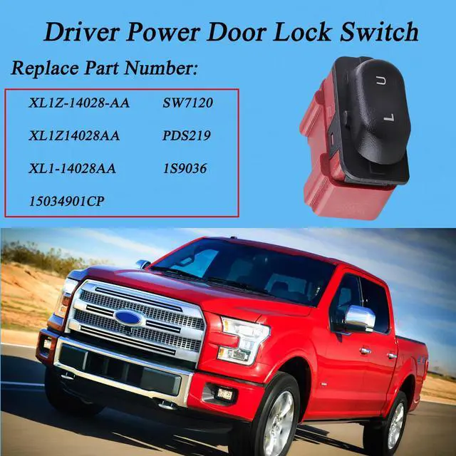Alt view image 2 of 7 - Driver Power Door Lock Switch Compatible with Ford F150 F250 F350 F450 F550 Expedition 1997-2002 Replace XL1Z14028AA XL1Z-14028-AA