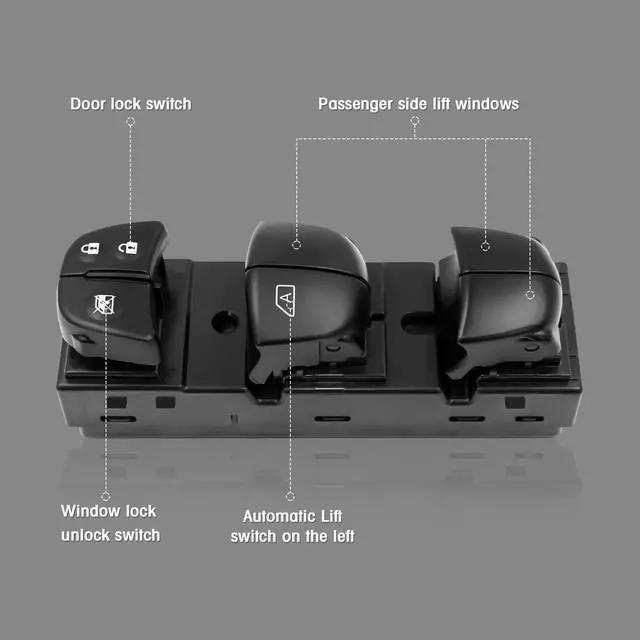 Alt view image 4 of 7 - Driver Side Master Power Window Switch Compatible with Nissan Juke 2011-2017, Nissan Tiida/Sylphy 2012-2016, Nissan Altima/Sentra/Leaf/Rogue 2013-2018,25401-3TA5A, 25401-3SH1A25401-3NF0A