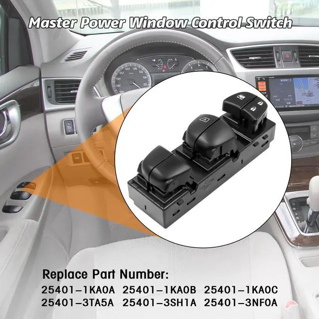 Alt view image 3 of 7 - Driver Side Master Power Window Switch Compatible with Nissan Juke 2011-2017, Nissan Tiida/Sylphy 2012-2016, Nissan Altima/Sentra/Leaf/Rogue 2013-2018,25401-3TA5A, 25401-3SH1A25401-3NF0A