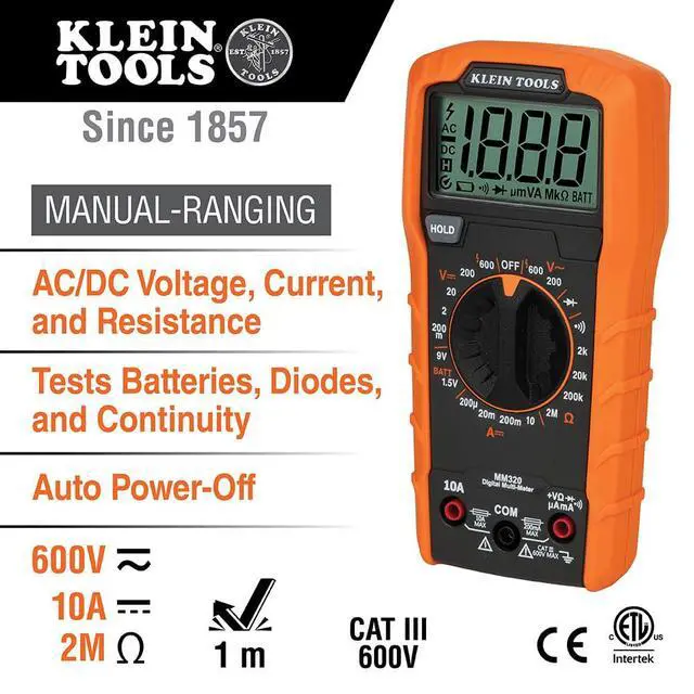 Alt view image 2 of 4 - Klein Tools 69149P Electrical Test Kit with Digital Multimeter, Non-Contact Voltage Tester and Electrical Outlet Tester, Leads and Batteries