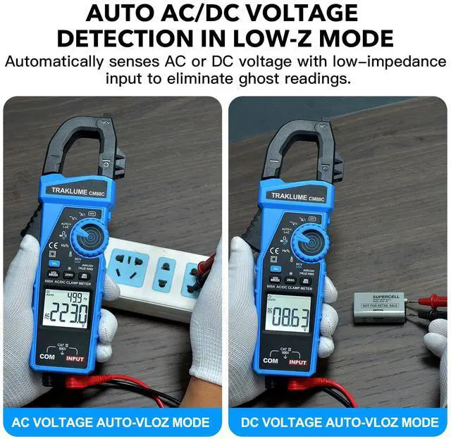 Alt view image 7 of 7 - Clamp Meter Multimeter 6000 Counts Amp Meter Clamp AC/DC Current & Voltage Amp Clamp Multimeter Auto-Ranging with Resistance, Capacitance, Frequency, Diodes, Continuity, Temp, NCV, Ammeter Amperimetro
