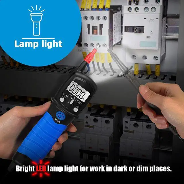 Alt view image 4 of 7 - Pen Type Digital Multimeter - BTMETER BT-38C AC DC 600V High Voltage Tester, 60M Ohm Resistance Meter, with Capacitance Diode Test, Continuity Alarm, Backlit LCD Screen, Lamp Light