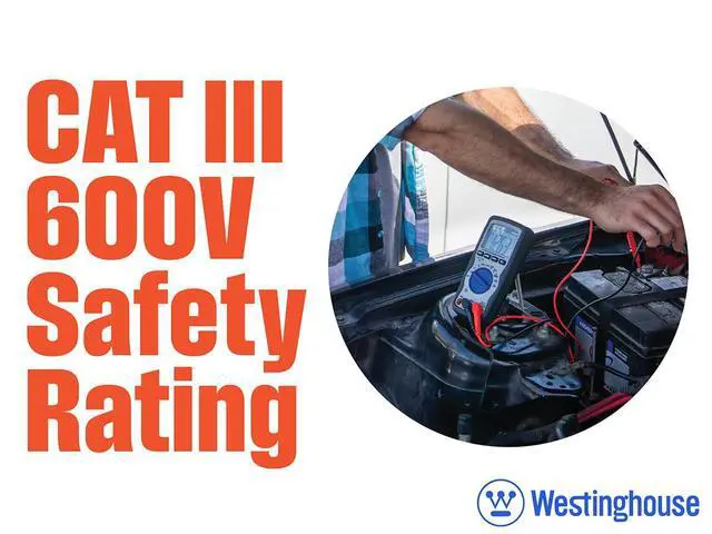 Alt view image 4 of 6 - Westinghouse 600V True RMS Auto-Ranging Multimeter with Large Screen and Relative Mode; Measures Voltage Current Resistance Capacitance Frequency Temperature; Incl. Case and 2-Year Warranty.