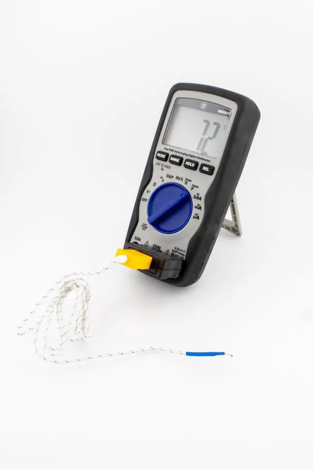 Alt view image 6 of 6 - Westinghouse 600V True RMS Auto-Ranging Multimeter with Large Screen and Relative Mode; Measures Voltage Current Resistance Capacitance Frequency Temperature; Incl. Case and 2-Year Warranty.