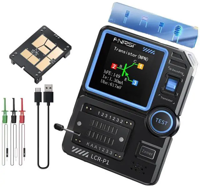 Main image of LCR-P1 Capacitor Tester, Mosfet Transistor Tester, Diode Triode Zener Diode Resistance Inductance LCR Meter, MOS NPN PNP E SR Meter, SMD Electronic Component Tester, Battery Test Multimeter