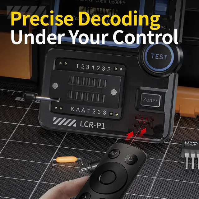 Alt view image 6 of 7 - LCR-P1 Capacitor Tester, Mosfet Transistor Tester, Diode Triode Zener Diode Resistance Inductance LCR Meter, MOS NPN PNP E SR Meter, SMD Electronic Component Tester, Battery Test Multimeter