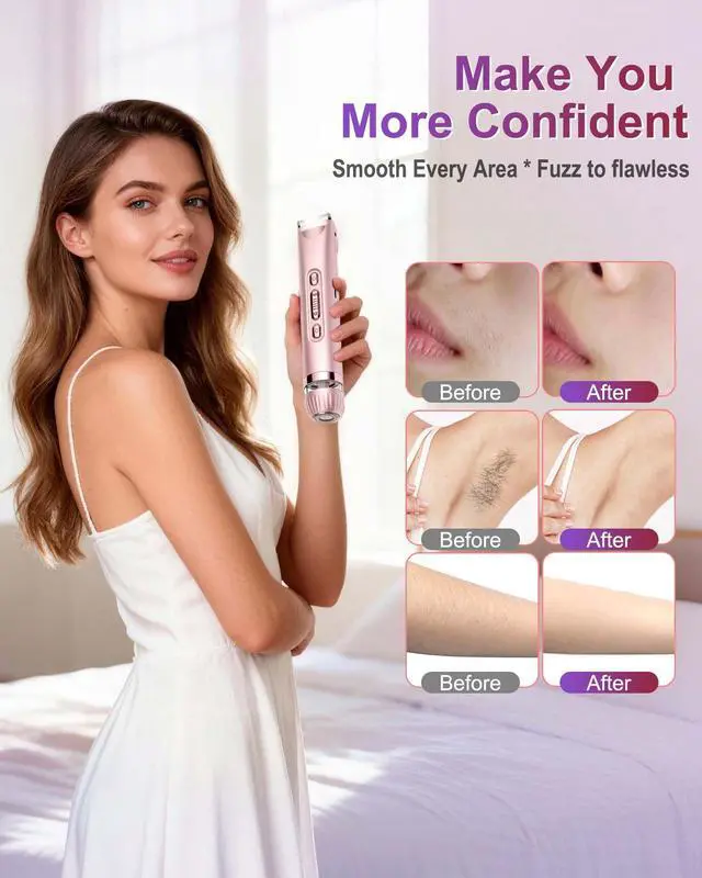 Alt view image 4 of 7 - Bikini Trimmer for Women with LED Light, Dual Head Electric Razors for Women for Bikini Line, Face, Legs & Underarms, Waterproof Electric Shaver for Women, Rechargeable Grooming Trimmer