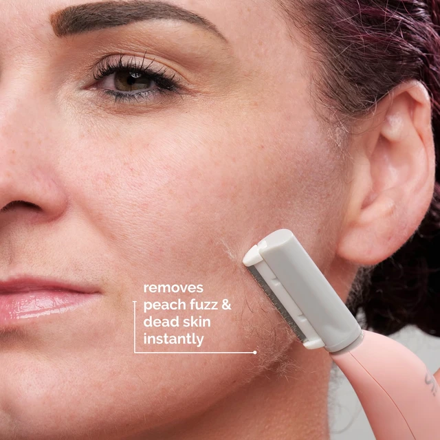 Alt view image 5 of 7 - SIMA Patented Dermaplane Razor for Women Face | Painless 2-in-1 Facial Exfoliation & Peach Fuzz Hair Removal, Anti-Aging, 3 Speeds, Rechargeable, 19 Weeks Treatment