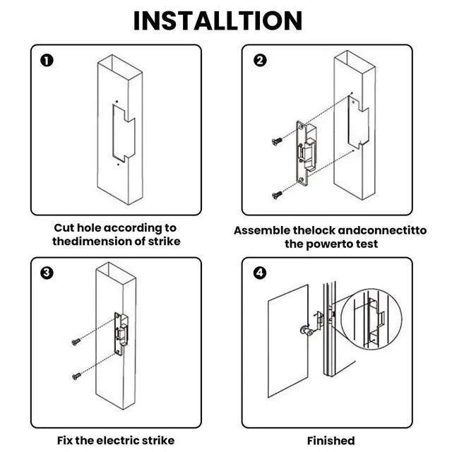 Alt view image 3 of 7 - 2026 Upgraded ANSI Standard Heavy Duty Electric Door Strike Lock for Door Access Control System Fail-Secure/Fail-Safe Adjustable Access Control Cylindrical Locksets (Input Voltage 12VDC),Black