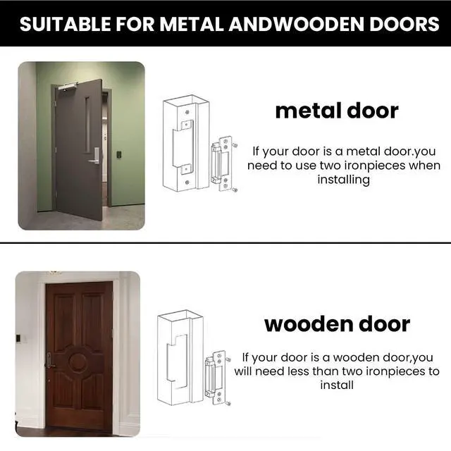 Alt view image 4 of 7 - 2026 Upgraded ANSI Standard Heavy Duty Electric Door Strike Lock for Door Access Control System Fail-Secure/Fail-Safe Adjustable Access Control Cylindrical Locksets (Input Voltage 12VDC),Black