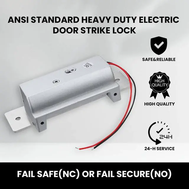 Alt view image 6 of 7 - 2026 Upgraded ANSI Standard Heavy Duty Electric Door Strike Lock for Door Access Control System Fail-Secure/Fail-Safe Adjustable Access Control Cylindrical Locksets (Input Voltage 12VDC),Black