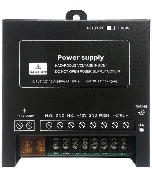 Main image of Power Supply Controller for Door Access System Electric Lock Intercom Camera Input 110V-240V AC to Output 12V DC 4A