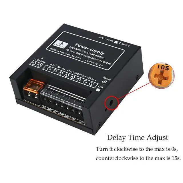 Alt view image 6 of 6 - Power Supply Controller for Door Access System Electric Lock Intercom Camera Input 110V-240V AC to Output 12V DC 4A