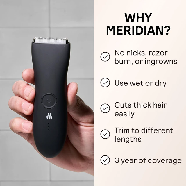 Alt view image 2 of 7 - The Trimmer Original | Body Hair Trimmer for Men & Women | Onyx | Rechargeable and Waterproof Shaver for Pubic Area, Chest, Back, Underarms and Bikini Line, with 2 Guide Combs Included