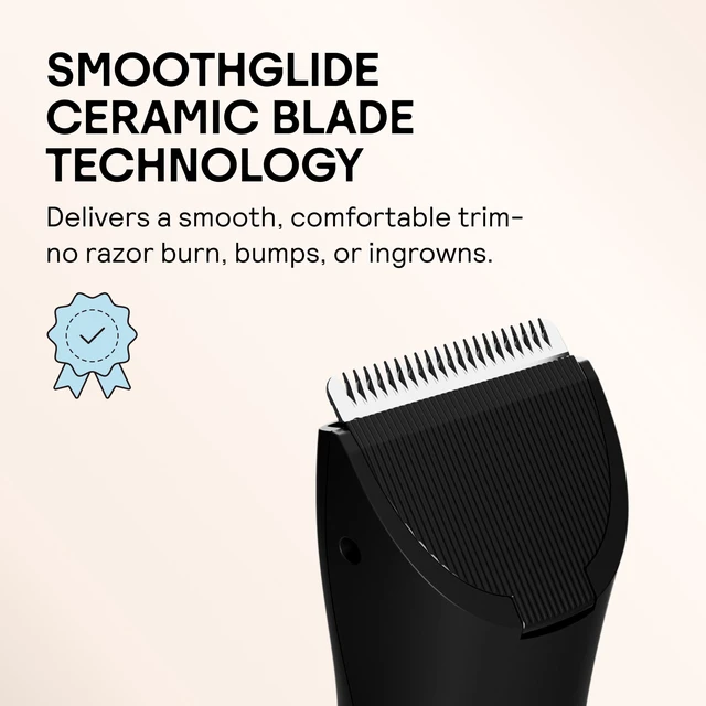 Alt view image 6 of 7 - The Trimmer Original | Body Hair Trimmer for Men & Women | Onyx | Rechargeable and Waterproof Shaver for Pubic Area, Chest, Back, Underarms and Bikini Line, with 2 Guide Combs Included